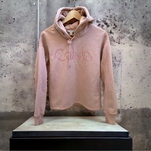 Calvin Klein Split Logo Cropped Hoodie Women’s Size S